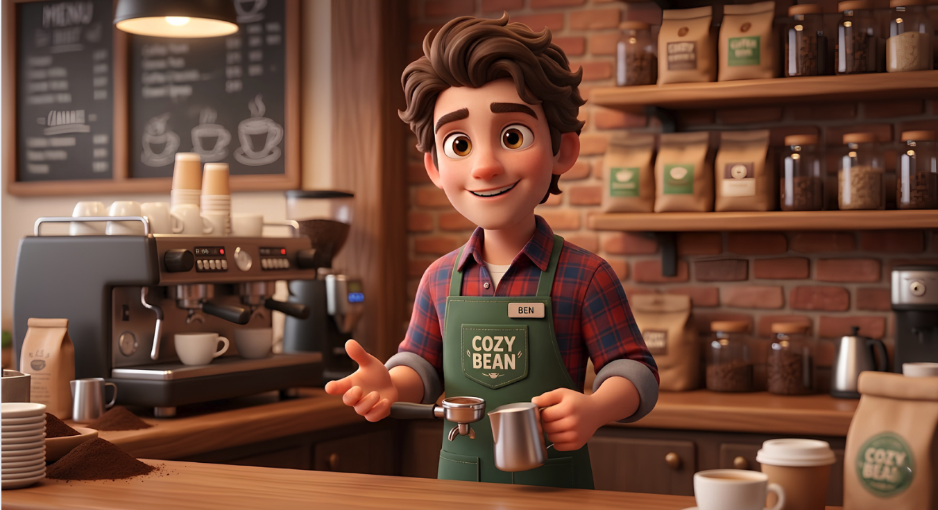 Pixar cosy barista